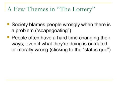 sparknotes the lottery|The Lottery: Themes .